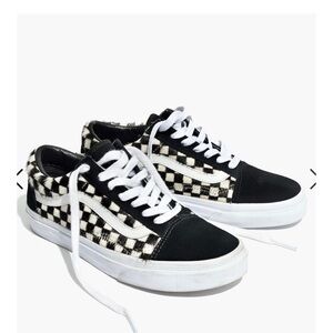 Madewell x Vans Old Skool Lace-Up Sneakers Checkerboard Calf Hair